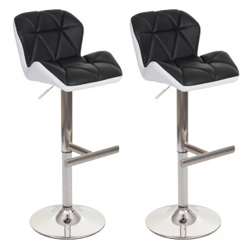 2x Tabouret de bar HWC-A92, chaise bar/comptoir - anthracite, pied à disque en métal brossé