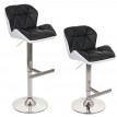 2x Tabouret de bar HWC-A92, chaise bar/comptoir - anthracite, pied à disque en métal brossé