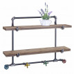 Garde-robe murale HWC-D96 rack de dépose, vestiaire de suspension, design industriel, 70x54x23cm