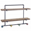 Garde-robe murale HWC-D96 rack de dépose, vestiaire de suspension, design industriel, 70x54x23cm