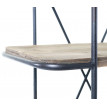 Desserte HWC-D97, haquet en métal avec roulettes, chariot de service, 4 niveaux, bois de sapin 116x637x34cm