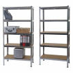 2x étagère pour charges lourdes HWC-E33, étagère d'atelier, emboîtable, établi, métal 180x90x40cm - zingué