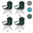 4x Chaise de camping HWC-D66, chaise pour pêcheur, pliable, rembourré - gris