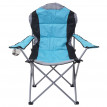 4x Chaise de camping HWC-D66, chaise pour pêcheur, pliable, rembourré - bleu