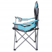 4x Chaise de camping HWC-D66, chaise pour pêcheur, pliable, rembourré - bleu