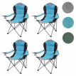 4x Chaise de camping HWC-D66, chaise pour pêcheur, pliable, rembourré - bleu