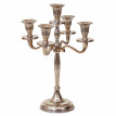 Bougeoir HWC-D81, chandelier, torchère, candélabre à 5 branches en aluminium 31cm massif 0,6kg - couleur: or