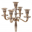 Bougeoir HWC-D81, chandelier, torchère, candélabre à 5 branches en aluminium 31cm massif 0,6kg - couleur: or