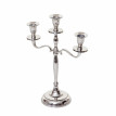 Bougeoir HWC-D81, chandelier, candélabre à 3 branches en aluminium 30cm massif 0,4kg - couleur: argent