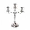 Bougeoir HWC-D81, chandelier, candélabre à 3 branches en aluminium 30cm massif 0,4kg - couleur: argent