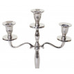 Bougeoir HWC-D81, chandelier, candélabre à 3 branches en aluminium 30cm massif 0,4kg - couleur: argent