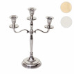 Bougeoir HWC-D81, chandelier, candélabre à 3 branches en aluminium 30cm massif 0,4kg - couleur: argent