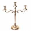 Bougeoir HWC-D81, chandelier, torchère, candélabre à 3 branches en aluminium 40cm massif 0,7kg - couleur: or