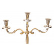 Bougeoir HWC-D81, chandelier, torchère, candélabre à 3 branches en aluminium 40cm massif 0,7kg - couleur: or