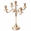 Bougeoir HWC-D81, chandelier, torchère, candélabre à 5 branches en aluminium 41cm massif 1kg - couleur: or