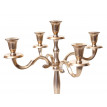Bougeoir HWC-D81, chandelier, torchère, candélabre à 5 branches en aluminium 41cm massif 1kg - couleur: or
