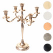 Bougeoir HWC-D81, chandelier, torchère, candélabre à 5 branches en aluminium 41cm massif 1kg - couleur: or