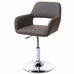 Chaise de salle à manger HWC-A50 III, style rétro années 50, similicuir - couleur taupe, pied en métal chromé