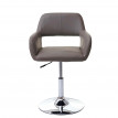 Chaise de salle à manger HWC-A50 III, style rétro années 50, similicuir - couleur taupe, pied en métal chromé
