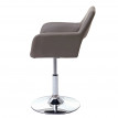 Chaise de salle à manger HWC-A50 III, style rétro années 50, similicuir - couleur taupe, pied en métal chromé