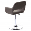 Chaise de salle à manger HWC-A50 III, style rétro années 50, similicuir - couleur taupe, pied en métal chromé
