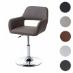 Chaise de salle à manger HWC-A50 III, style rétro années 50, similicuir - couleur taupe, pied en métal chromé