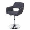 Chaise de salle à manger HWC-A50 III tissu gris foncé pied en métal aspect chromé