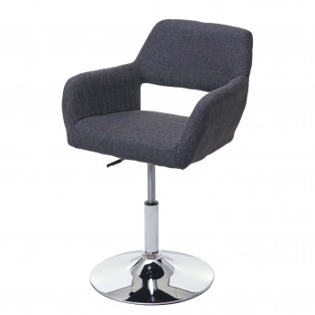 Chaise de salle à manger HWC-A50 III tissu gris foncé pied en métal aspect chromé