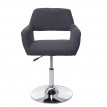 Chaise de salle à manger HWC-A50 III tissu gris foncé pied en métal aspect chromé