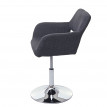 Chaise de salle à manger HWC-A50 III tissu gris foncé pied en métal aspect chromé