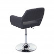 Chaise de salle à manger HWC-A50 III tissu gris foncé pied en métal aspect chromé
