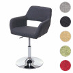Chaise de salle à manger HWC-A50 III tissu gris foncé pied en métal aspect chromé