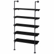 Étagère de Rangement HWC-C45, rangements pour livres, design industriel 165x80x28cm - gris foncé