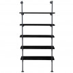 Étagère de Rangement HWC-C45, rangements pour livres, design industriel 165x80x28cm - gris foncé