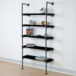 Étagère de Rangement HWC-C45, rangements pour livres, design industriel 165x80x28cm - gris foncé