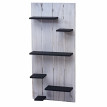 Étagère murale HWC-C65, panneau mural avec 6 niveaux, 110x50x14cm, bois massif - blanc, gris foncé, shabby