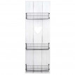 Étagère murale HWC-D42, panneau mural, étagère avec petits paniers, blanc, shabby, bois massif - 120x40x10cm