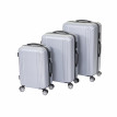 Lot de 3 valises HWC-D54b, valise rigide à roulettes, bagages à main, hauteur 72/60/50cm - noir, premium