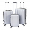 Lot de 3 valises HWC-D54b, valise rigide à roulettes, bagages à main, hauteur 72/60/50cm - noir, premium