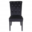 2x chaise de salle à manger HWC-D22, fauteuil avec rivets, velours - noir