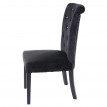 2x chaise de salle à manger HWC-D22, fauteuil avec rivets, velours - noir
