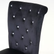 2x chaise de salle à manger HWC-D22, fauteuil avec rivets, velours - noir