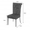 2x chaise de salle à manger HWC-D22, fauteuil avec rivets, velours - noir