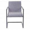 2x chaise de salle à&nbsp;manger HWC-D34, fauteuil oscillant - tissu gris clair