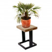 Tabouret de fleurs HWC-A15, porte-fleurs, table à plantes, bois massif de sapin, rustique 48x36x32cm