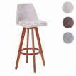 Tabouret de bar&nbsp;HWC-C43, chaise de bar/comptoir, en bois, tissu, pivotant - vintage gris, pieds foncés