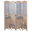 Paravent HWC-D26, cloison de séparation avec jardinières, en bois et métal, 170x161x29 cm