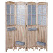 Paravent HWC-D26, cloison de séparation avec jardinières, en bois et métal, 170x161x29 cm