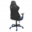 Chaise de bureau HWC-D25 XXL, capacité 150kg, similicuir - noir/bleu