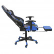 Chaise de bureau HWC-D25 XXL, capacité 150kg, similicuir - noir/bleu